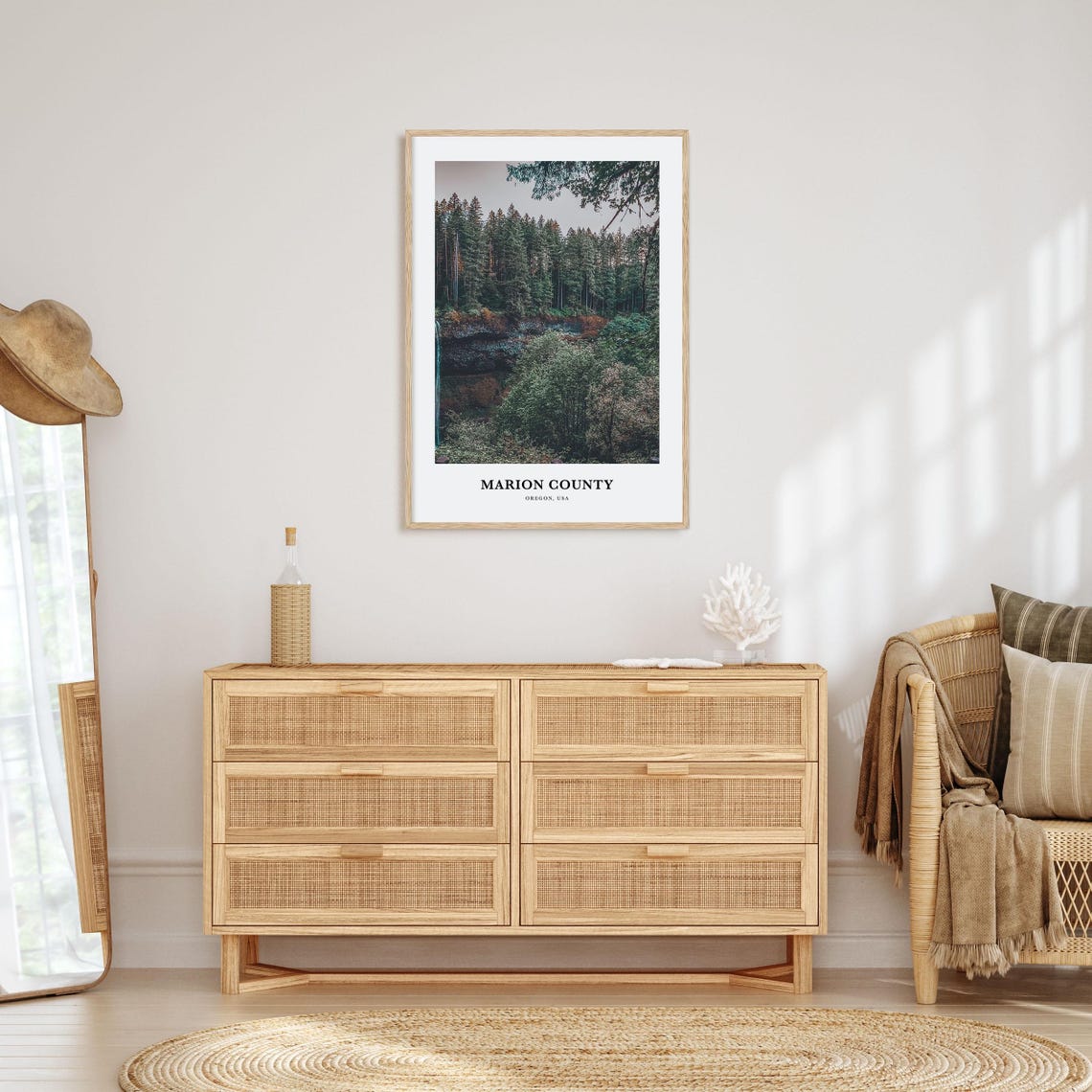 Marion County Oregon Forest Waterfall Pacific Northwest Nature Poster - Image 2