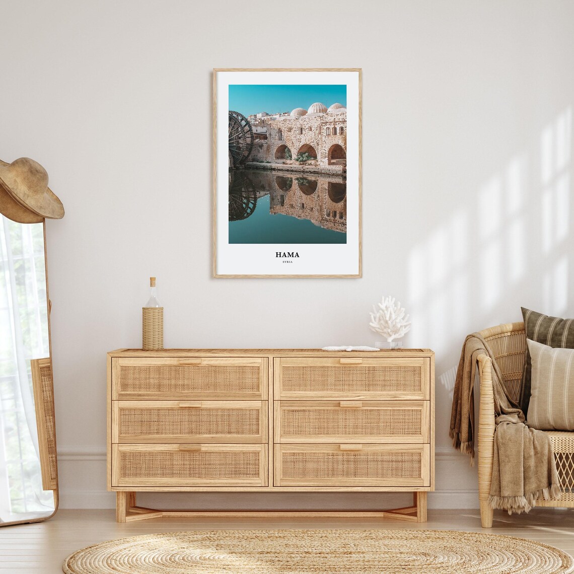 Hama Travel Map Poster, Syria Wall Art Print - Image 2