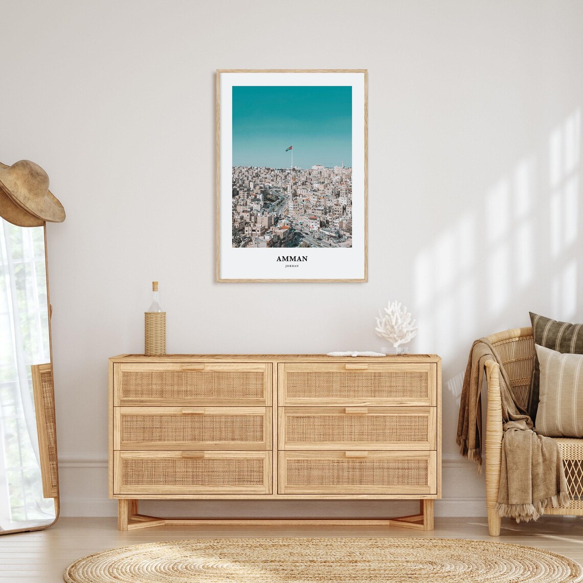Amman Travel Poster, Jordan Map Wall Art Print - Image 2