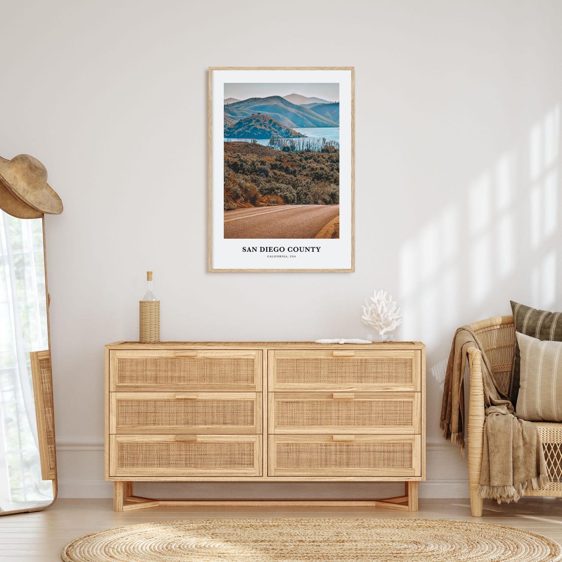 San Diego County Desert Road Through The Hills Travel Poster - Image 2