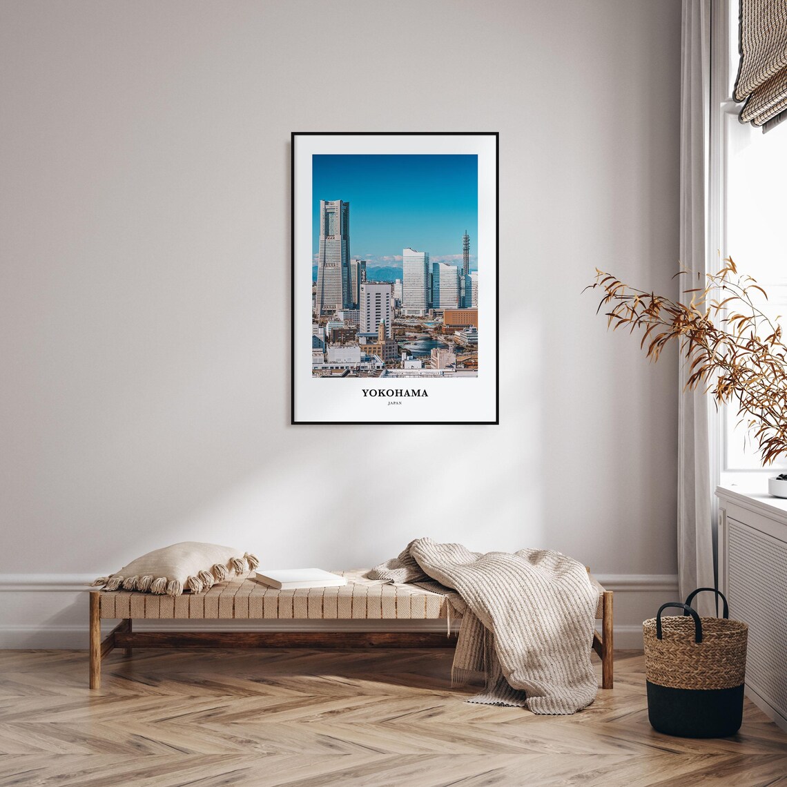 Yokohama Skyline Landmark Tower Blue Sky Japan Cityscape Poster - Image 3