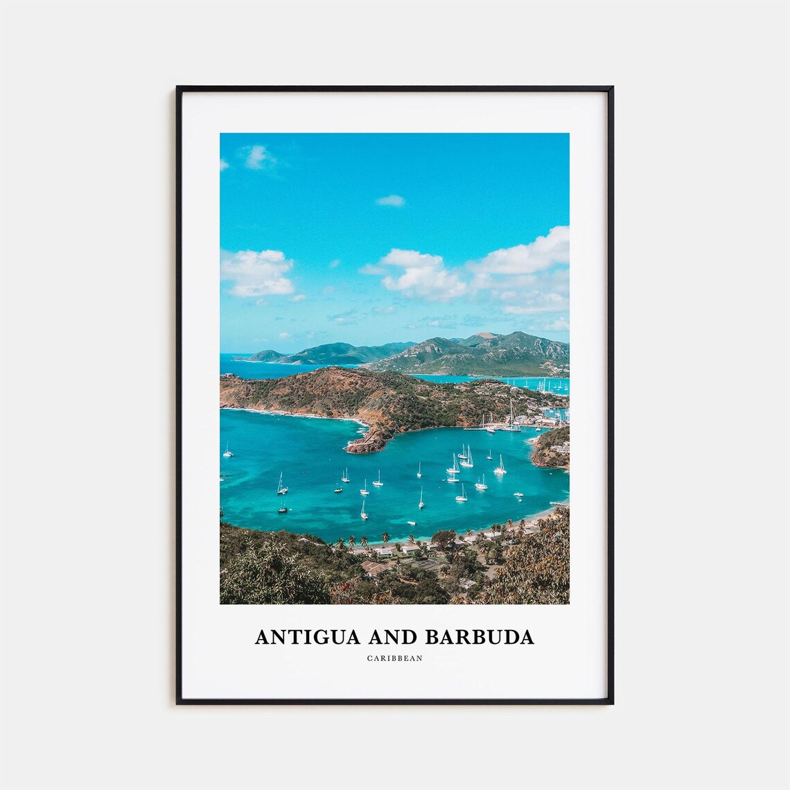 Antigua And Barbuda Caribbean Sailboat Bay Aerial Photo Poster