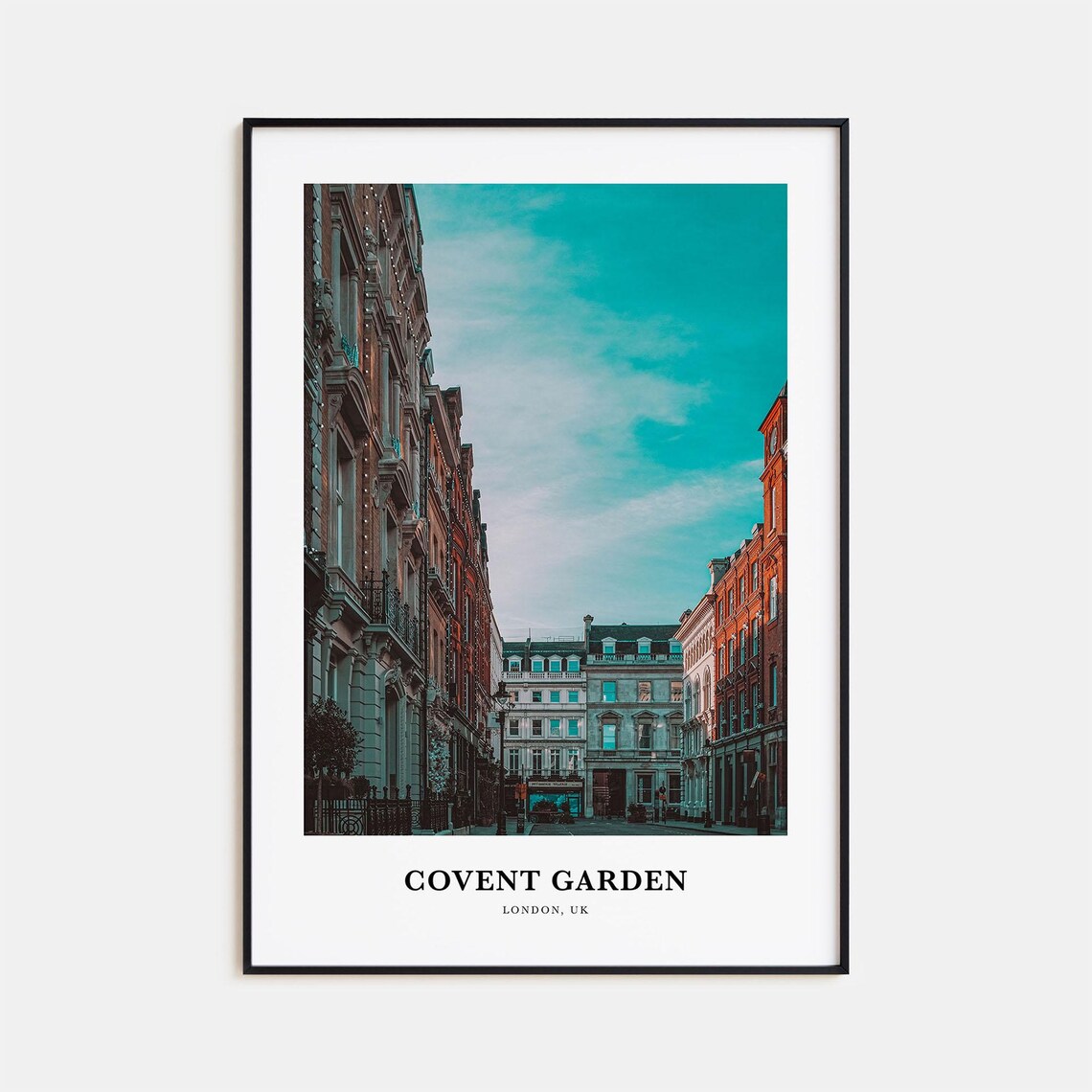 Covent Garden London Historic Brick Street Scene Travel Poster