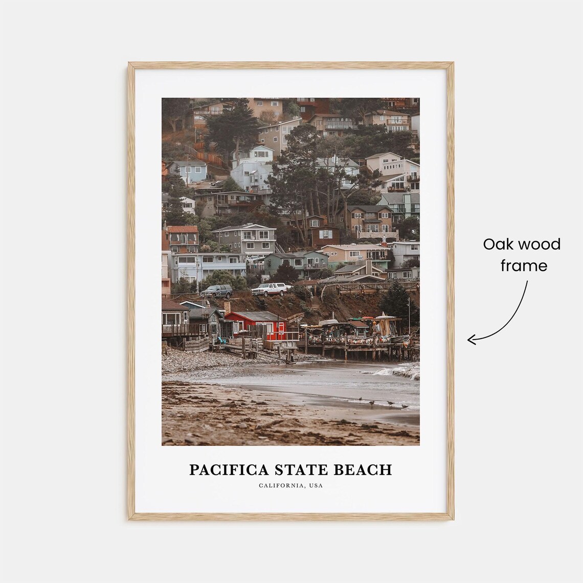 Pacifica State Beach Travel Poster, California Map - Image 3