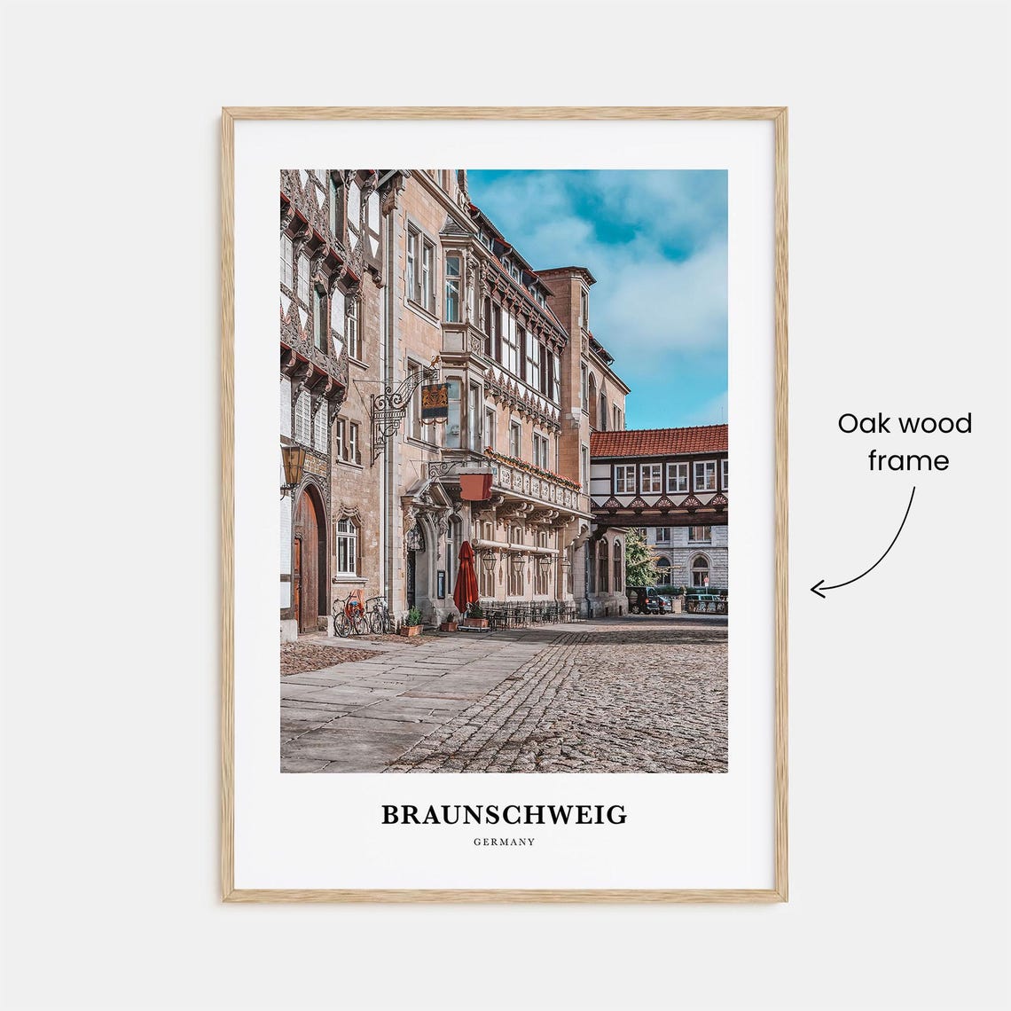 Braunschweig Germany Historic Cobblestone Street Travel Poster - Image 3