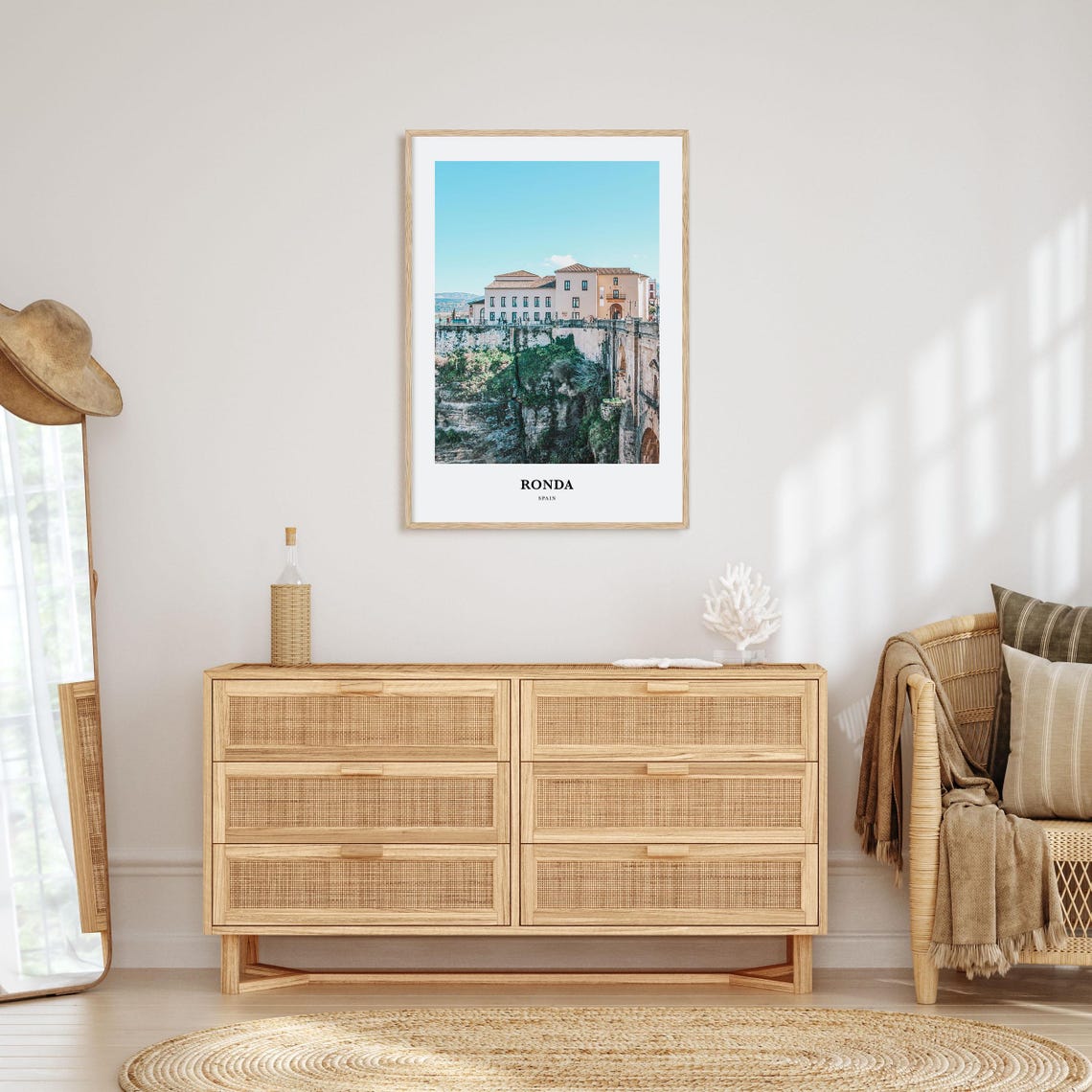 Ronda Spain Dramatic Gorge Bridge White Old Town Photo Poster - Image 2