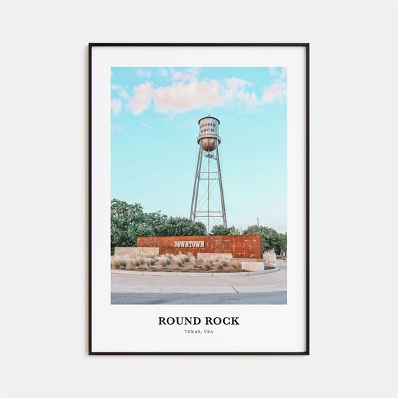 Round Rock Texas Travel Poster, Map Wall Art