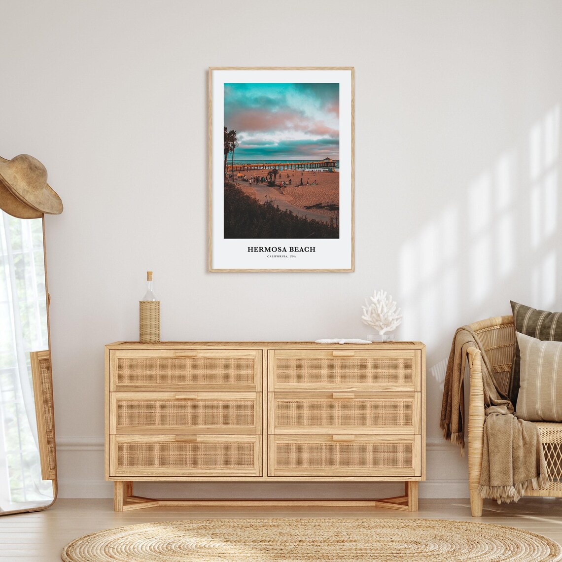 Hermosa Beach California Sunset Pier Coastal Photography Travel Poster - Image 2