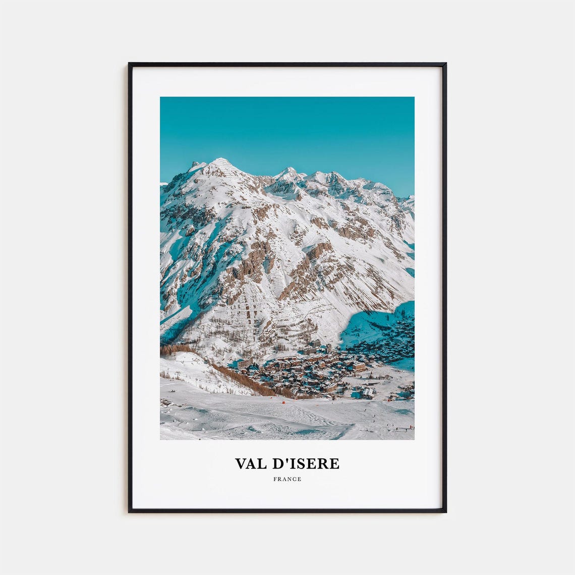 Val d'Isere France Winter Alpine Ski Resort Snowy Mountain Poster