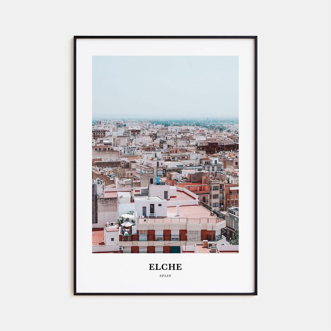 Elche Spain City Rooftops Mediterranean Old Town Photo Travel Poster