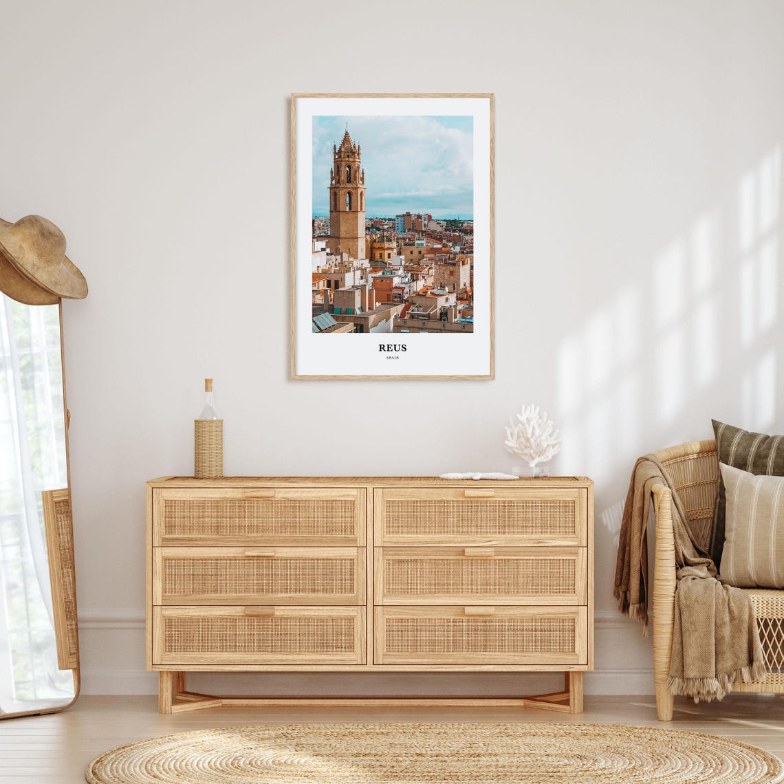 Reus Spain Old Town Rooftops Bell Tower Historic Center Travel Poster - Image 2