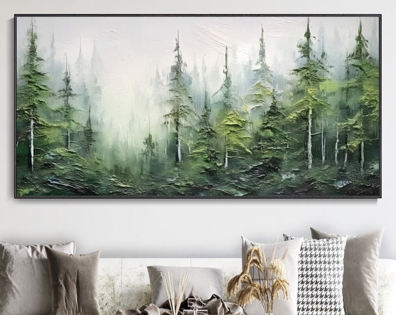Abstract Forest Landscape Art Print, Christmas Gift