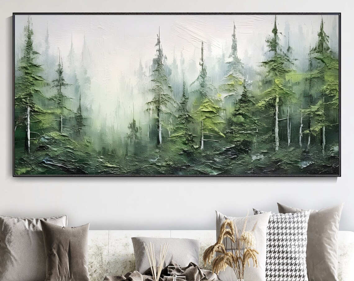 Abstract Forest Landscape Art Print, Christmas Gift