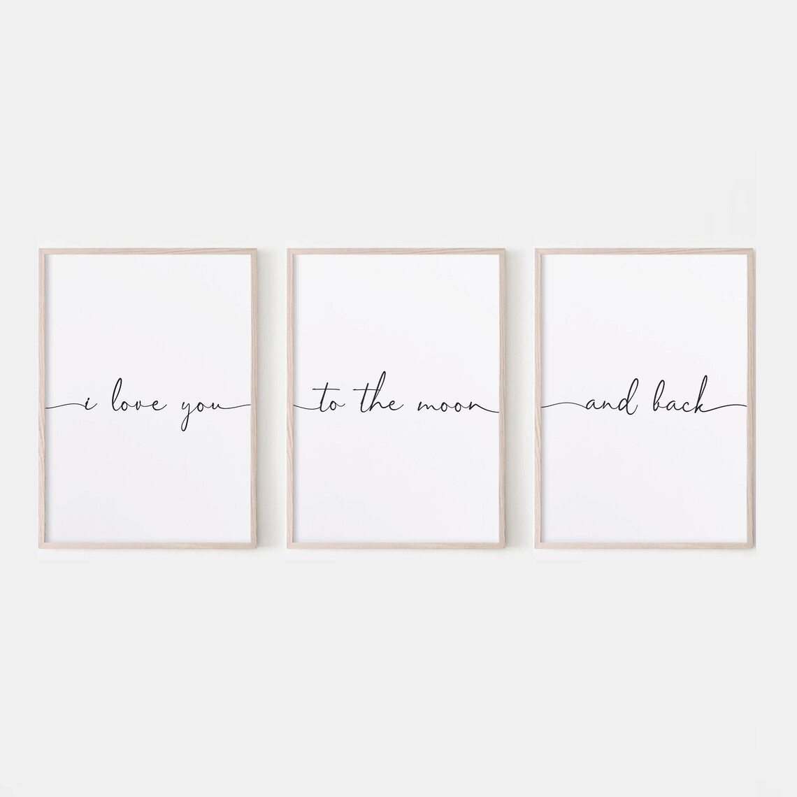 I Love You to the Moon and Back Quote Art Print - Image 2