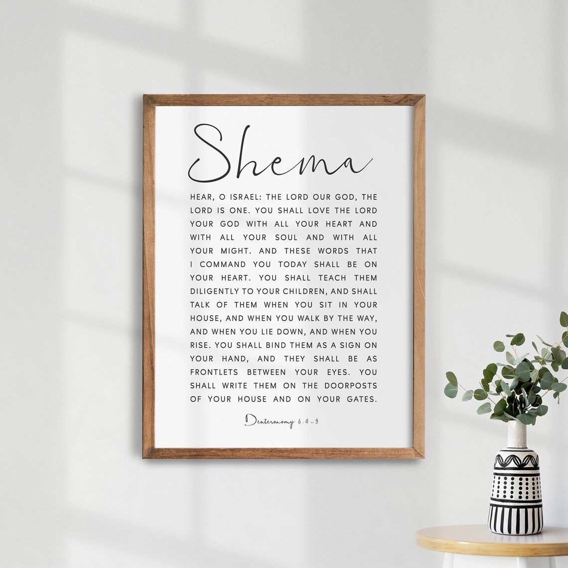 Deuteronomy 6:4-9 Shema Bible Verse Art Print
