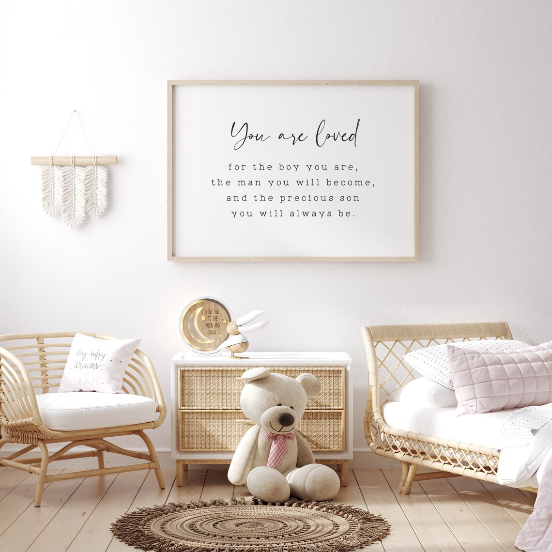 Baby Boy Nursery Wall Art, You Are Loved Sign - Image 3