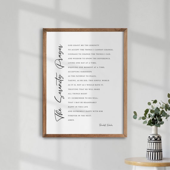 The Serenity Prayer Sign Bible Verse Wall Art Christian Printables Scripture Wall Art Motivational Poster Religious Art