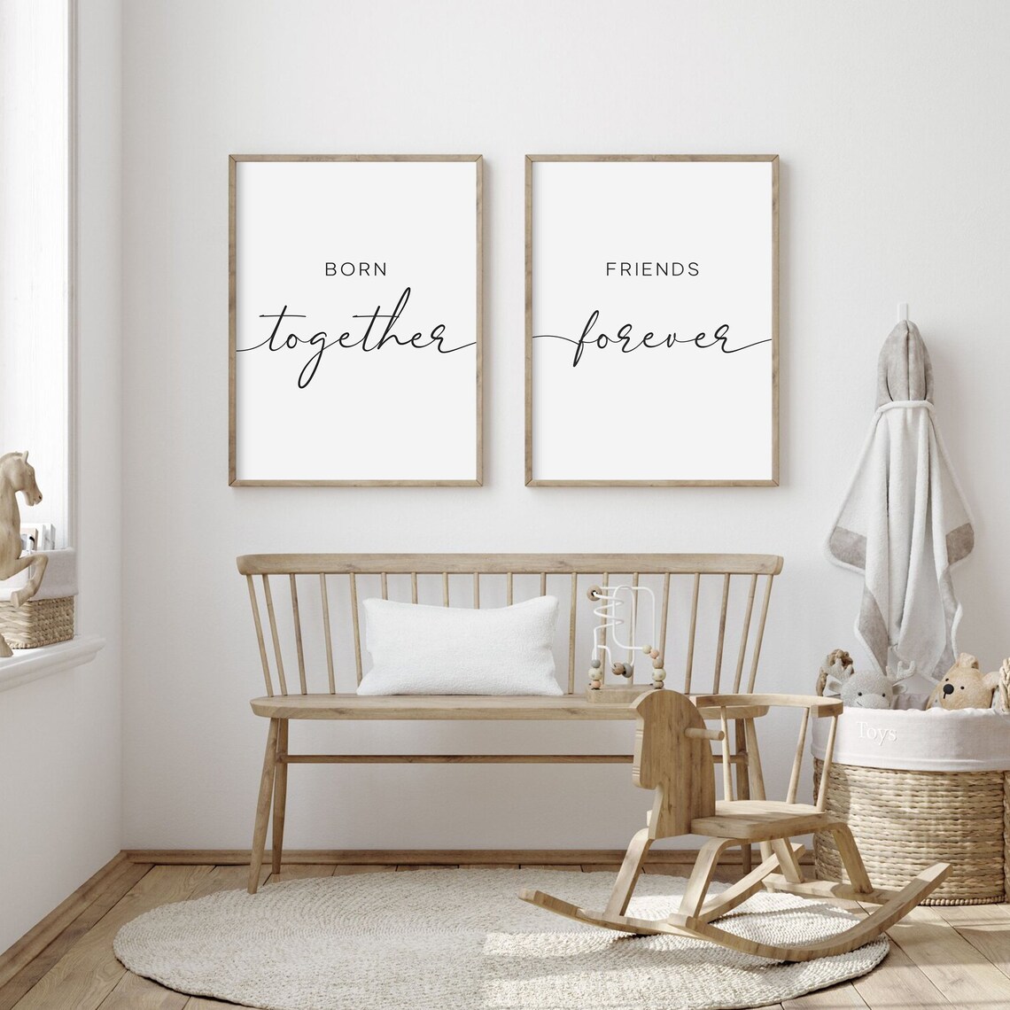 Twins Nursery Quote Art Print, Sisters Forever - Image 2