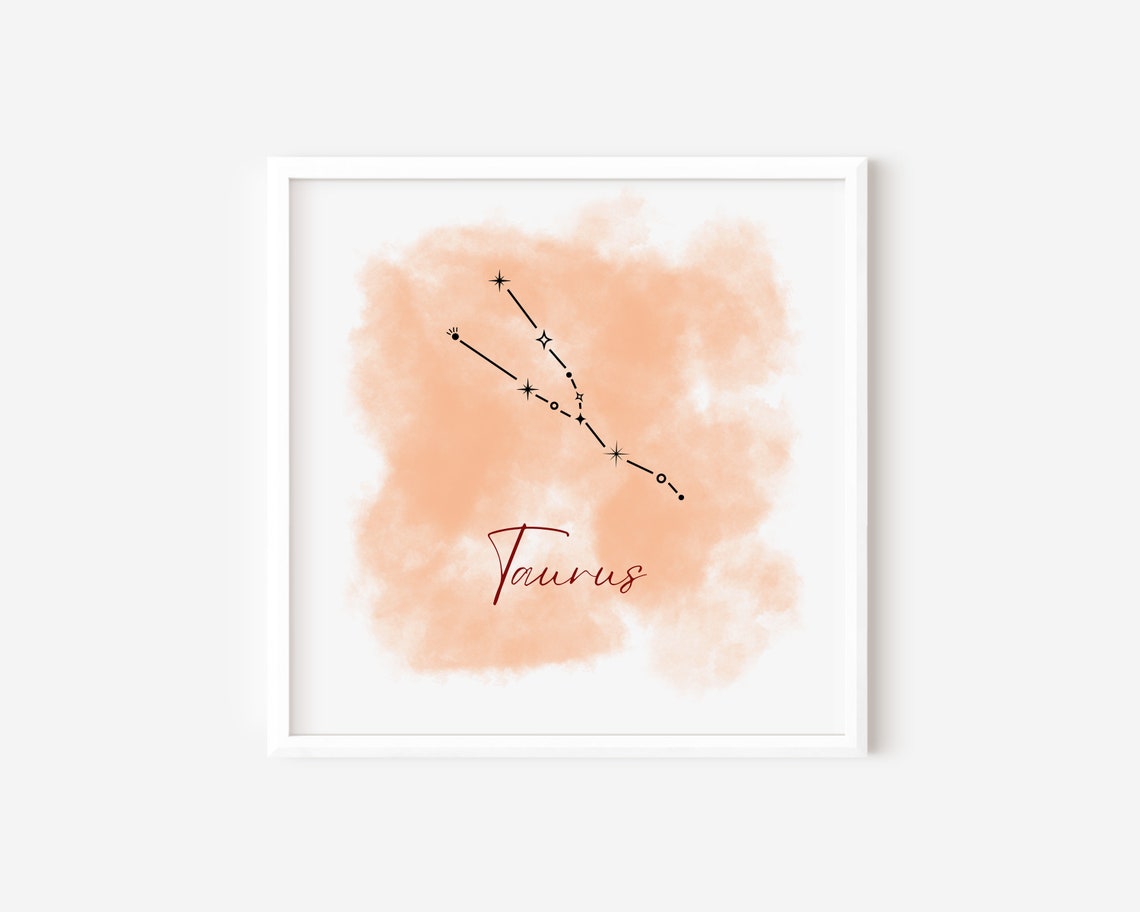 Taurus Wall Decor Coquette Room Decor Taurus Gift Zodiac Decor Astrology Girly Design Trendy Art Dorm Decor - Image 2