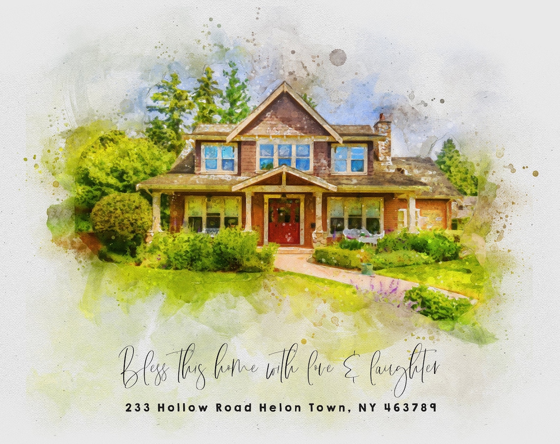 Custom Watercolor House Portrait, Personalized Art Print - Image 3