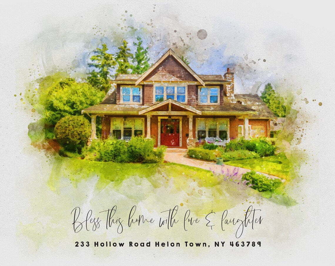 Custom Watercolor House Portrait, Personalized Gift - Image 3