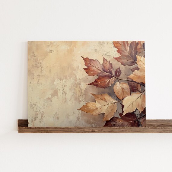 Autumn Maple Leaves Botanical Fall Foliage Warm Neutral Home Wall Art