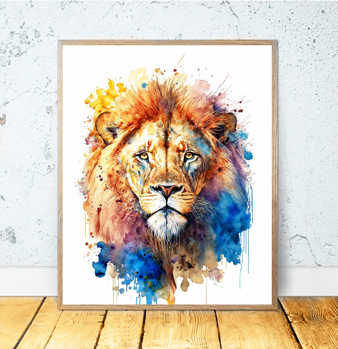 Lion Watercolor Art Print, Nursery Animal Decor