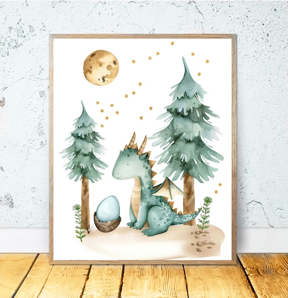 Mother Dragon Wall Art Nursery Art Dragon Nursery Decor Nursery Prints Nursery Decor Baby Room Nursery Wall Decoration