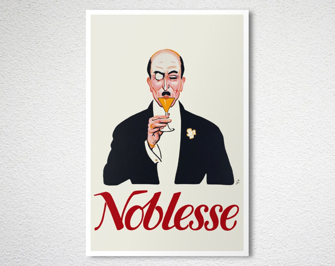 Noblesse Cocktail Gentleman Vintage Art Deco Classic Drinks Poster - Image 2