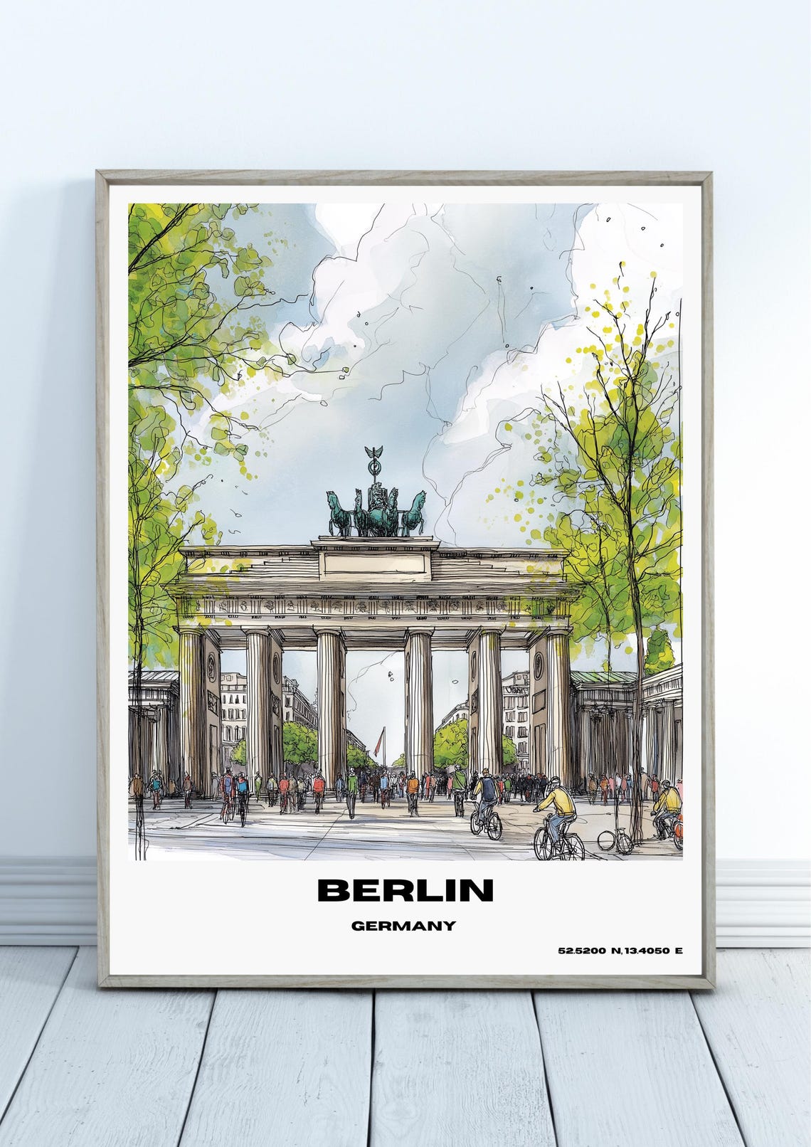 Berlin Watercolour Poster Germany Travel Print Wall Art Home Decor Gift Lovers Cityscape