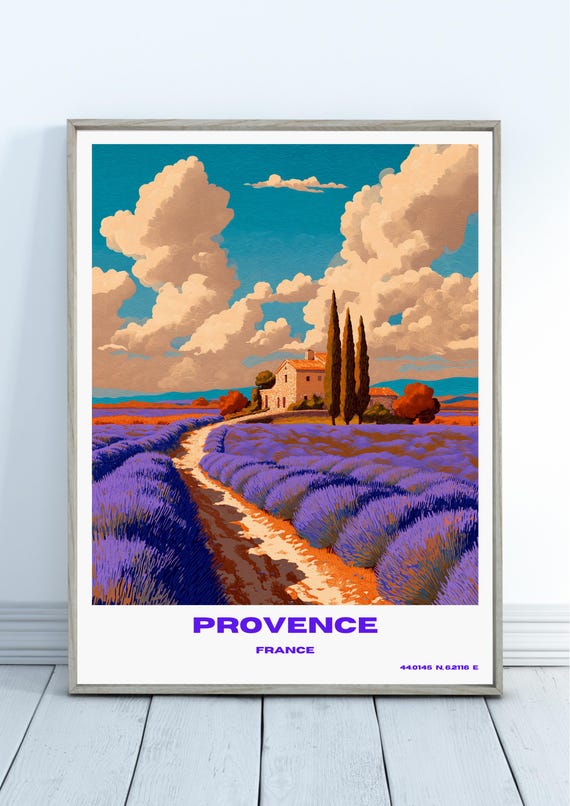 Provence Travel Print France Poster Wall Art Home Decor Gift Lovers Lover