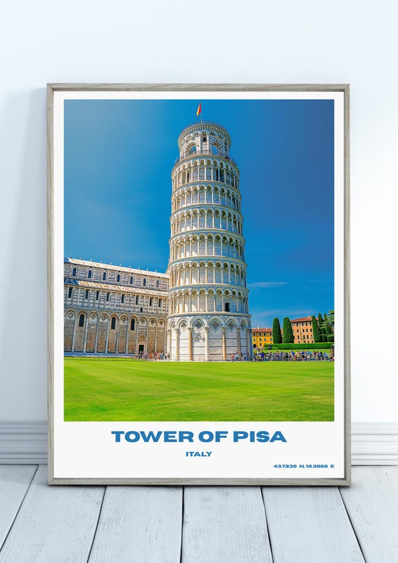 Leaning Tower Of Pisa Italy Travel Print Wall Decor Poster Prints Art