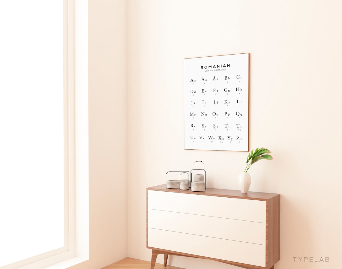 Romanian Alphabet Chart, Language Wall Art Poster - Image 3
