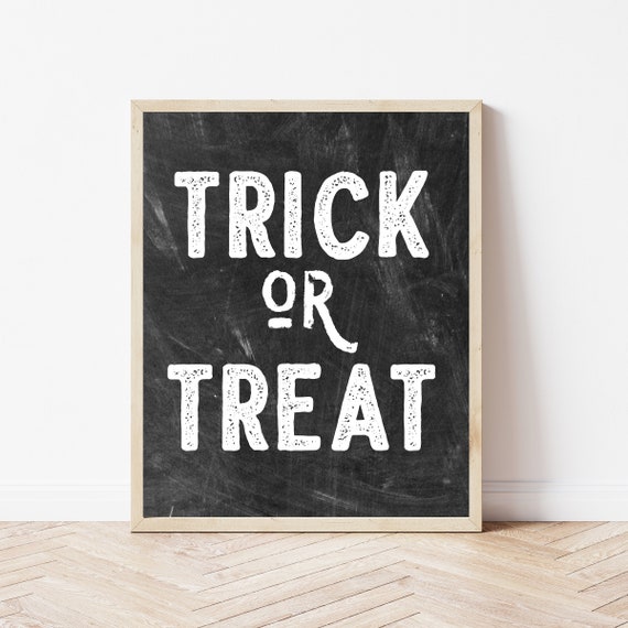 Trick Or Treat Sign Halloween Poster, Farmhouse Fall