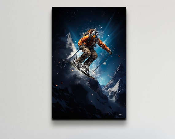 Skier Painting, Ski Gift Art Print