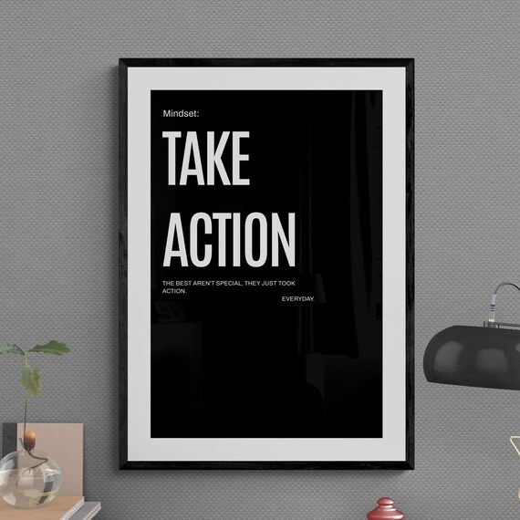 Take Action Every Day The Best Are Not Special Bold Poster Design