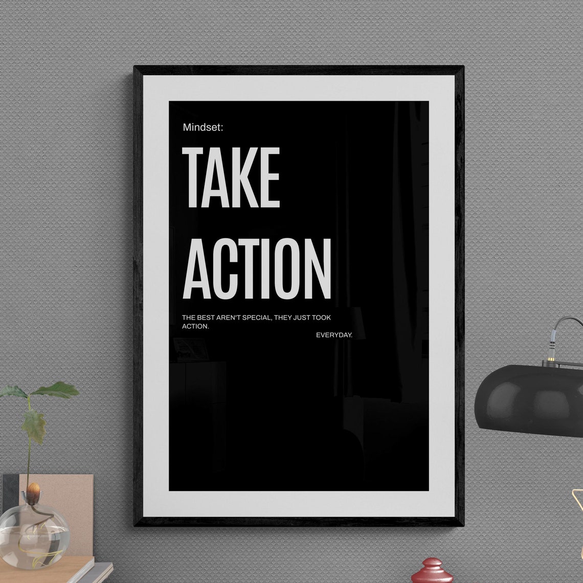 Take Action Every Day The Best Are Not Special Bold Poster Design