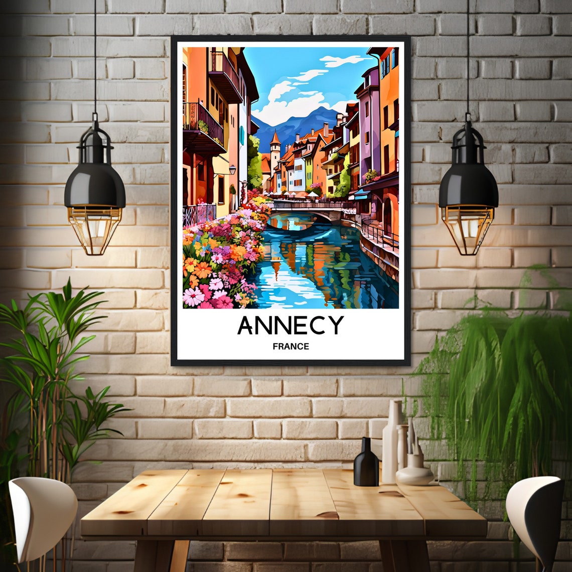 Annecy Travel Print Annecy Poster French Art Print France Lover Gift Wall Hanging Art Home Office Desk Decor Annecy City Illustration - Image 3