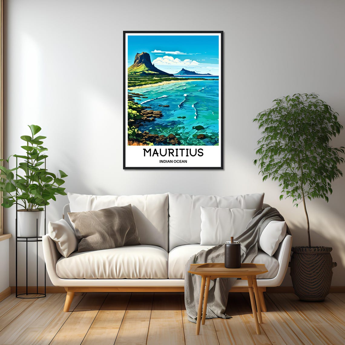 Mauritius Turquoise Lagoon Rocky Shore Beach Indian Ocean Poster - Image 3