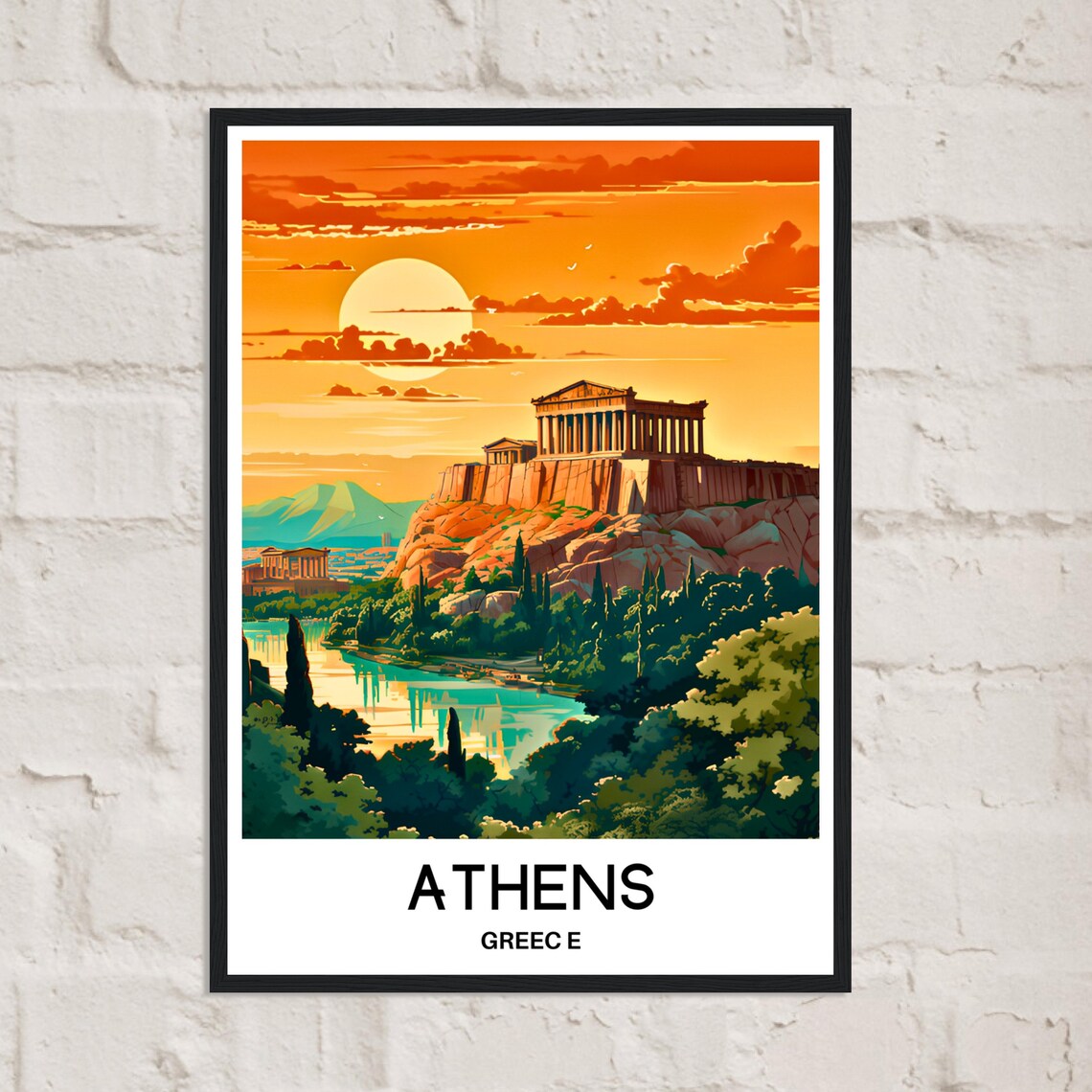 Athens Travel Print Athens Poster Greek Art Print Traveler Gift Idea For Athens Lover Greece Wall Art Athens City Home Office Desk Decor - Image 2