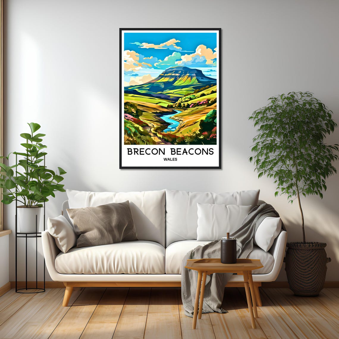 Brecon Beacons Wales Mountain Valley With Winding River Poster - Image 2