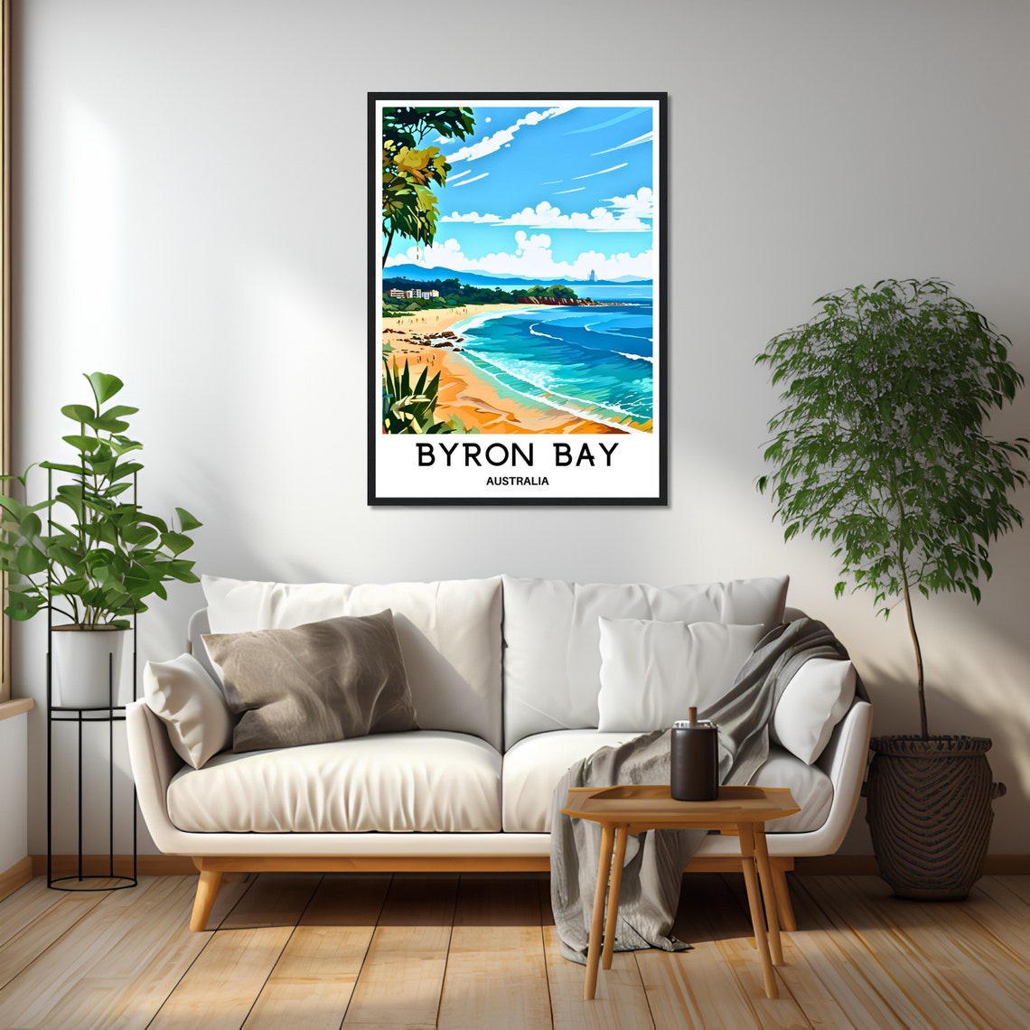 Byron Bay Beach Surf Waves Lighthouse Headland Australia Coast Poster - Image 2