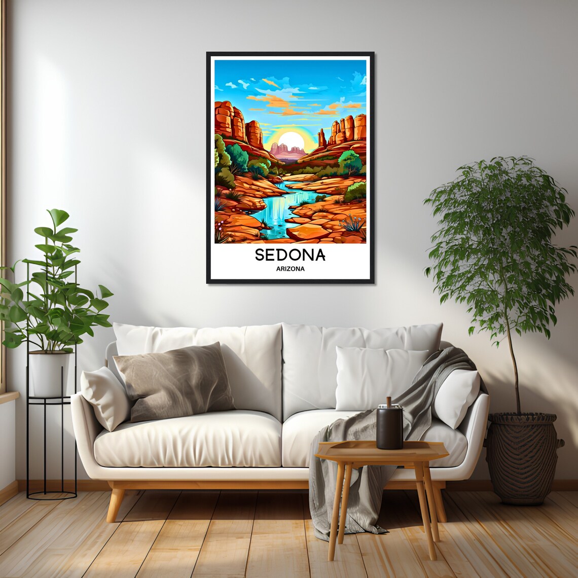 Sedona Arizona Sunrise Red Rock Creek Turquoise Water Travel Poster - Image 2