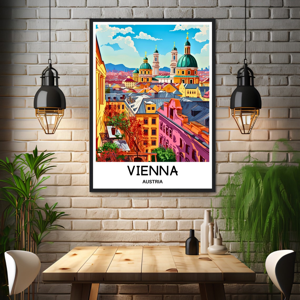 Vienna Austria Baroque Rooftops Domes Imperial City Travel Poster - Image 3