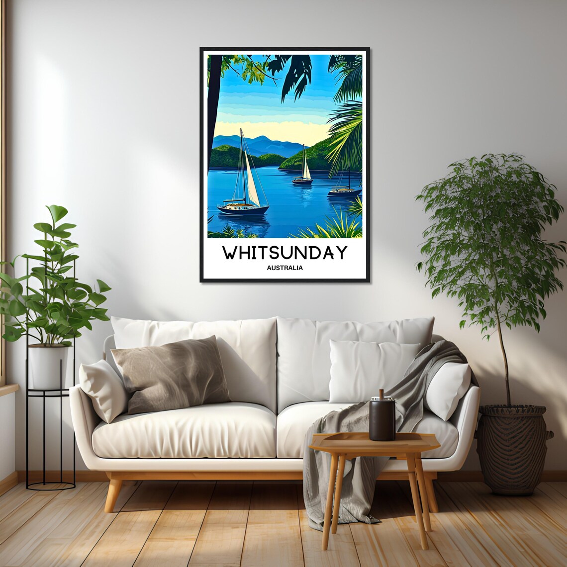 Whitsunday Islands Australia Sailboat Bay Vintage Travel Poster - Image 2