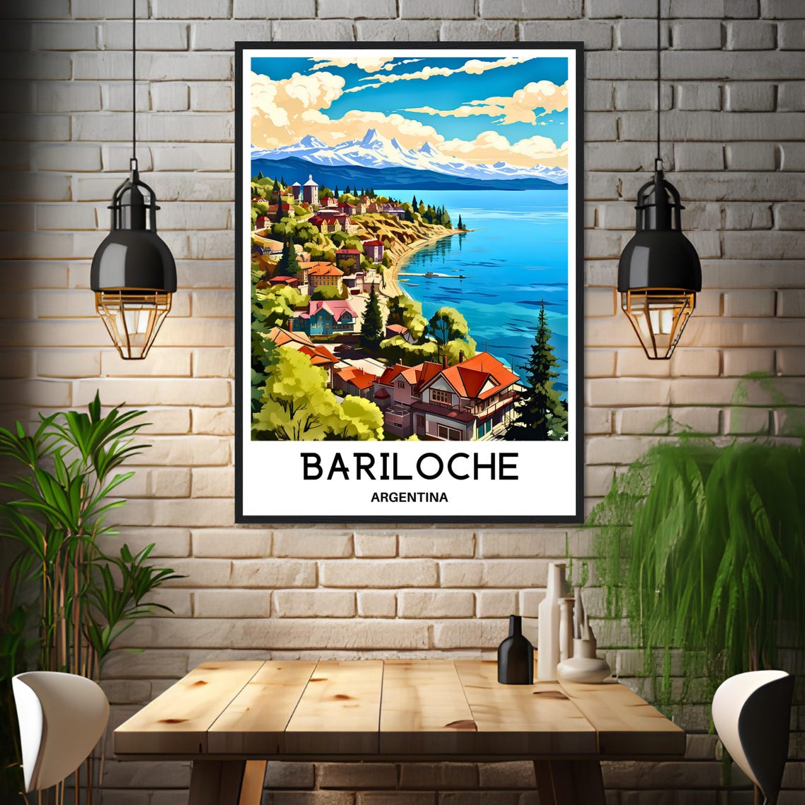Bariloche Argentina Lakeside Town Beneath Snowy Andes Peaks Poster - Image 3