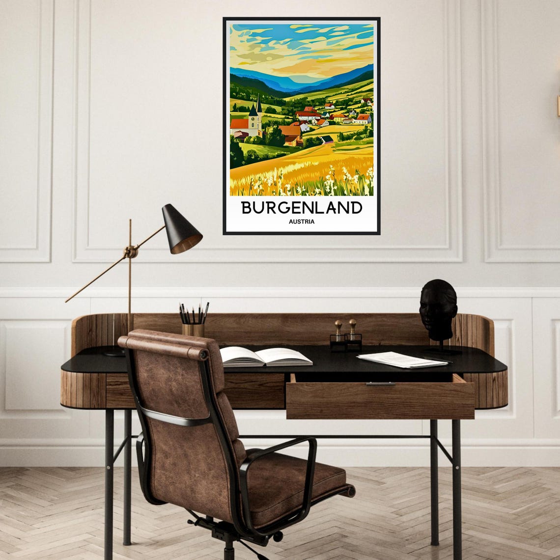 Burgenland Austria Village Church Golden Wheat Fields Poster - Image 2