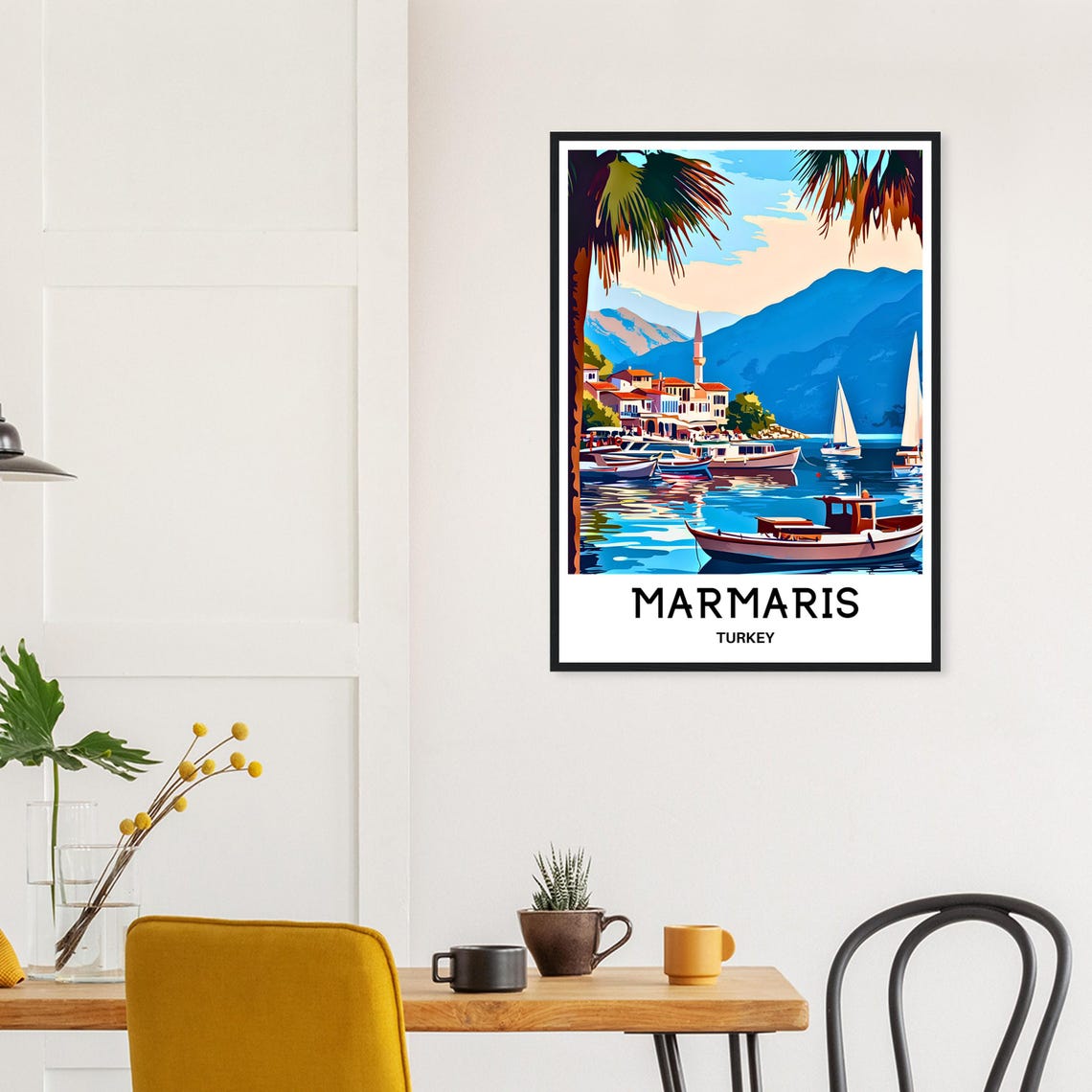 Marmaris Turkey Harbor Sailboats Mediterranean Travel Poster - Image 3