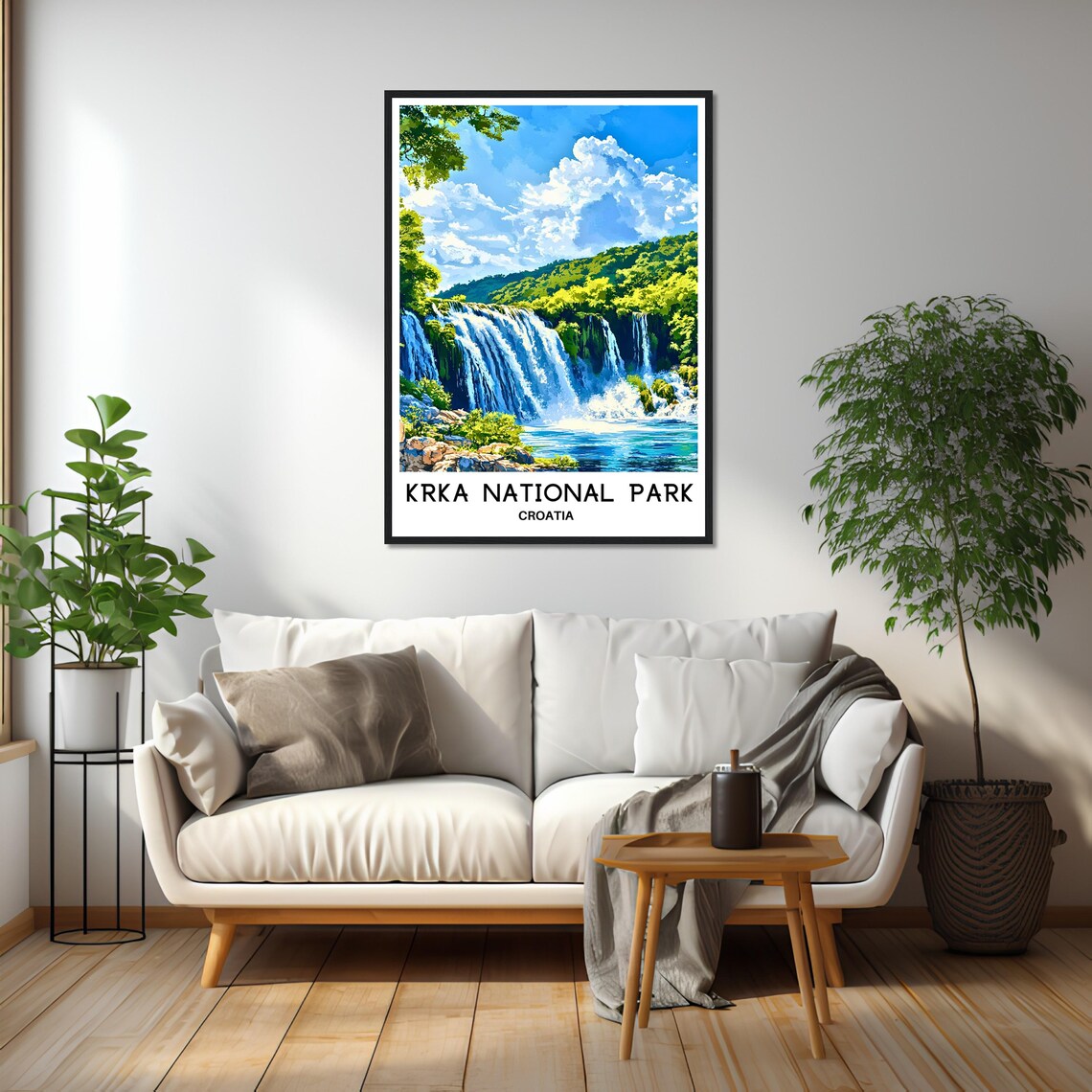 Krka National Park Croatia Waterfall Illustration Travel Poster - Image 2