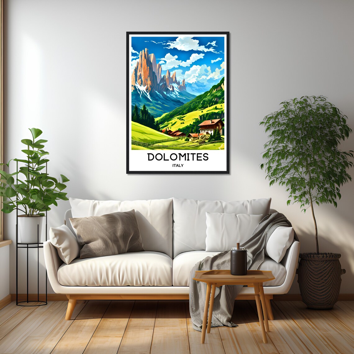 Dolomites Italy Alpine Village Mountain Spires Travel Poster - Image 3